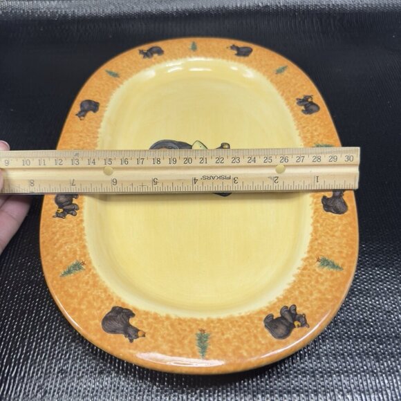 Bearfoots Bear Trout Oval Plate Platter Dish Jeff Fleming from Big Sky Carvers - Picture 2 of 13